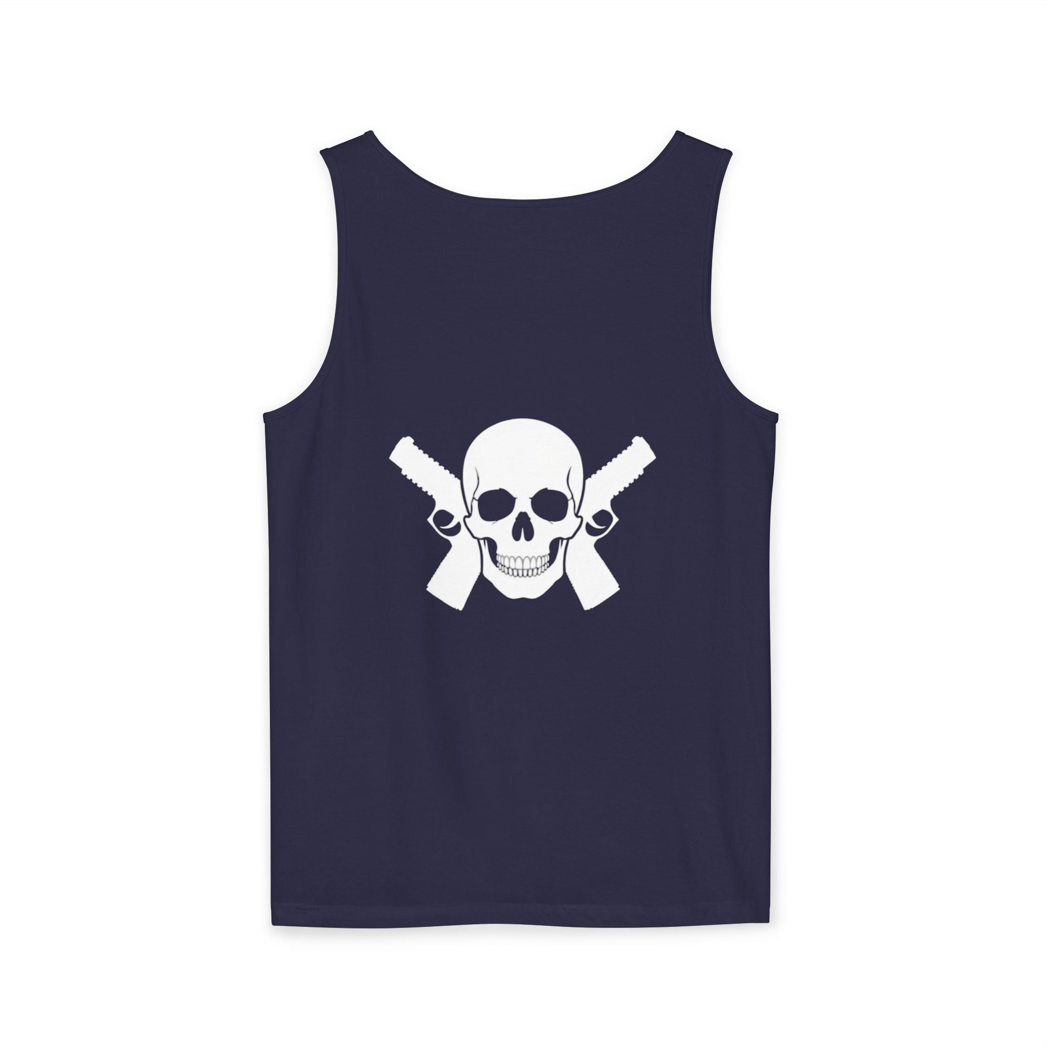Alwayz Packin Heavy Metal Front Skull Guns back Tank