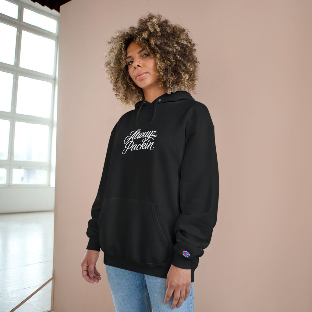 Champion Hoodie  "Alwayz Packin" Script Hoodie with Skull & Guns Back