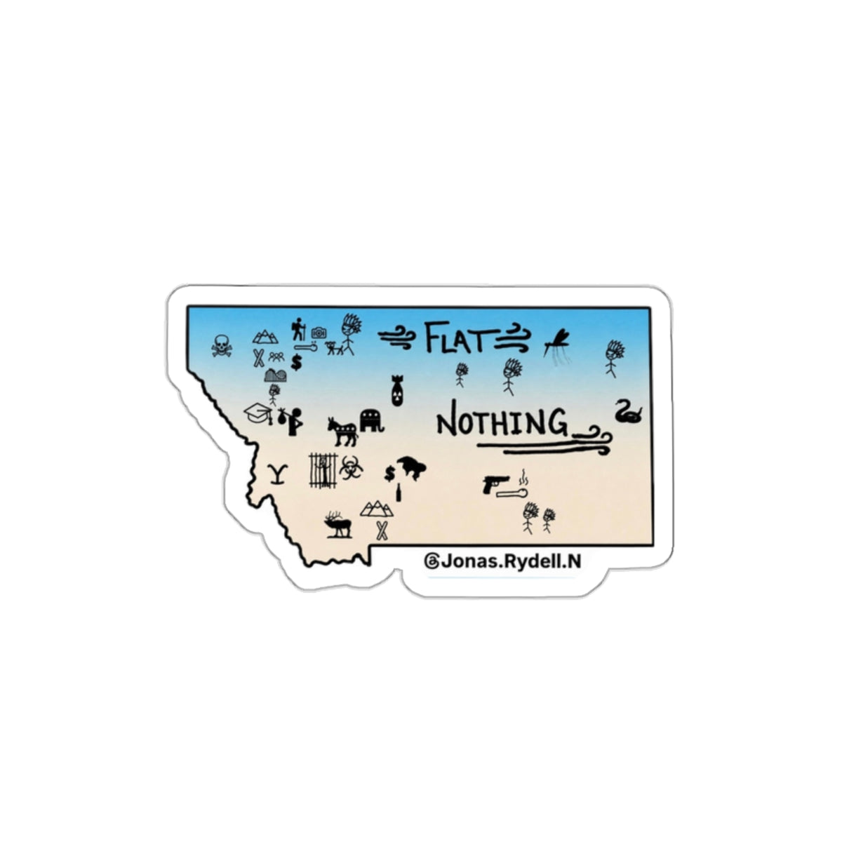 Real Montana Map Sticker
