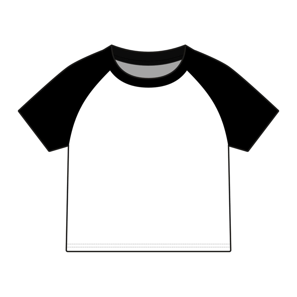 Women's Alwayz Packin in front skull cross guns in back Micro Rib Raglan Baby Tee