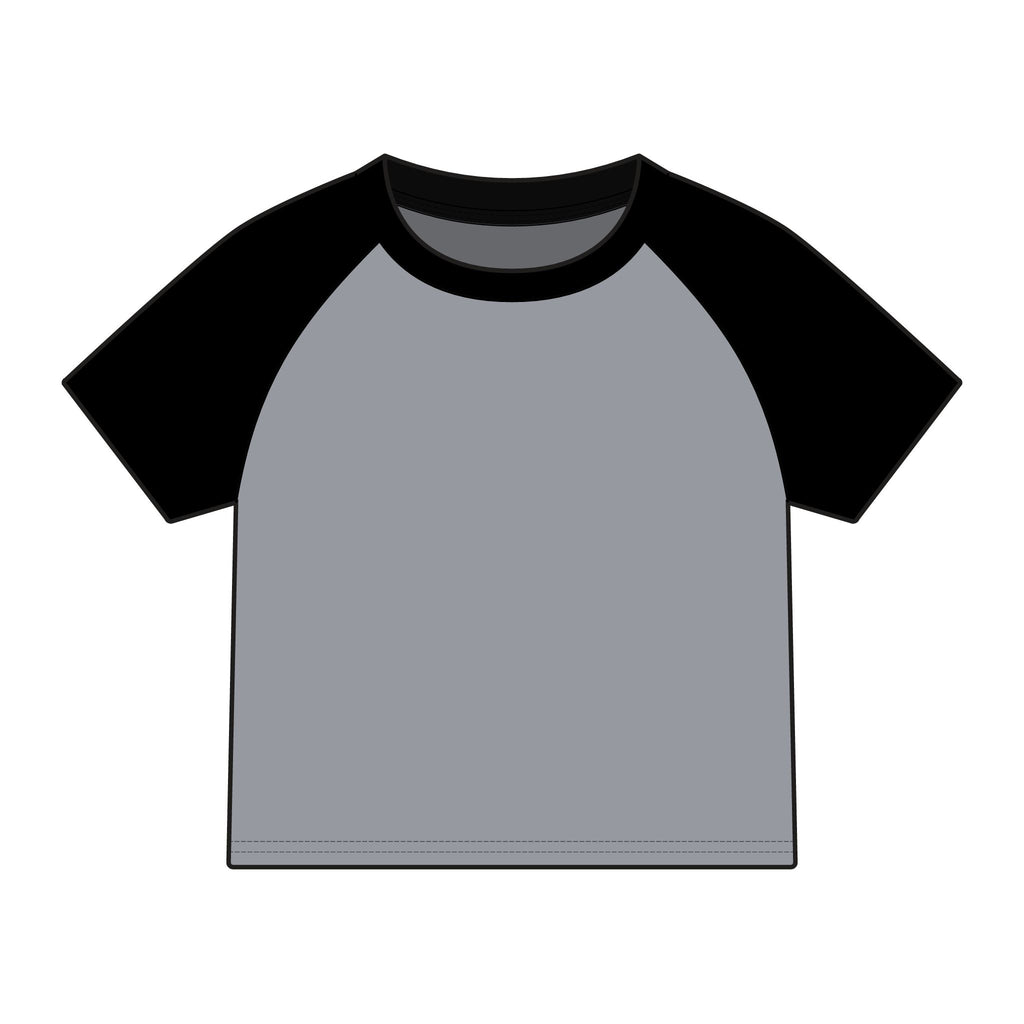 Women's Alwayz Packin in front skull cross guns in back Micro Rib Raglan Baby Tee