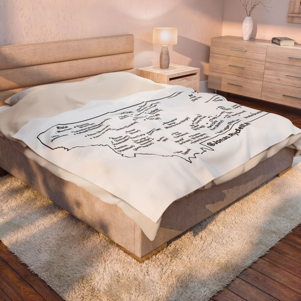 Montana Towns/ Nicknames Plush Blanket