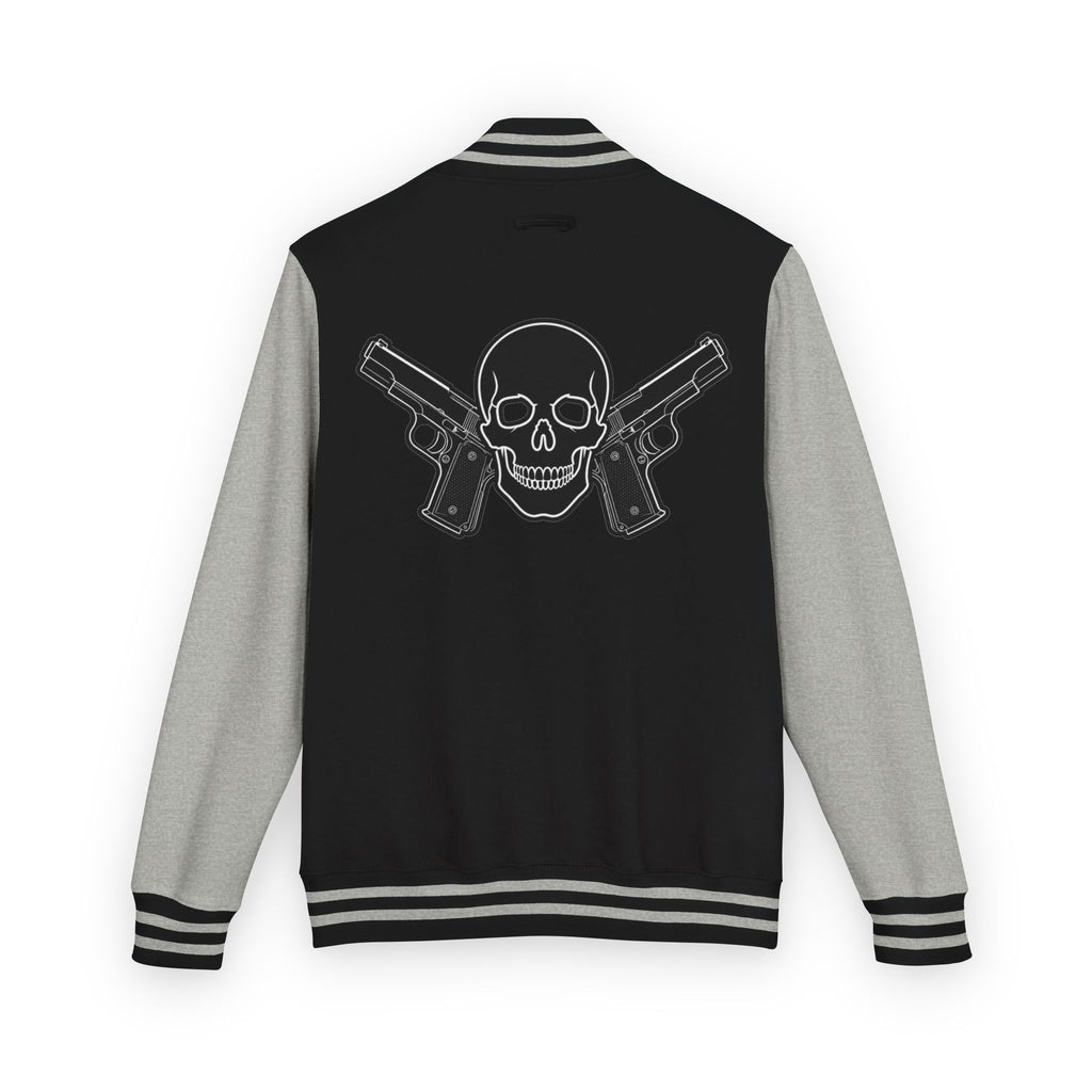 Alwayz packin front/ Alwayz Packin Skull and guns back Unisex Heavyweight Letterman Jacket