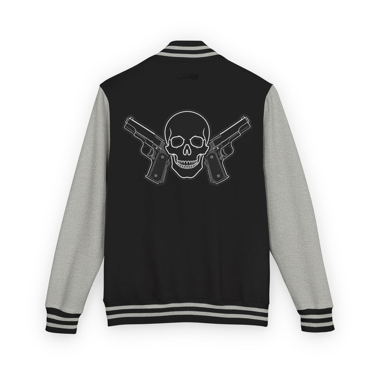 Alwayz packin front/ Alwayz Packin Skull and guns back Unisex Heavyweight Letterman Jacket
