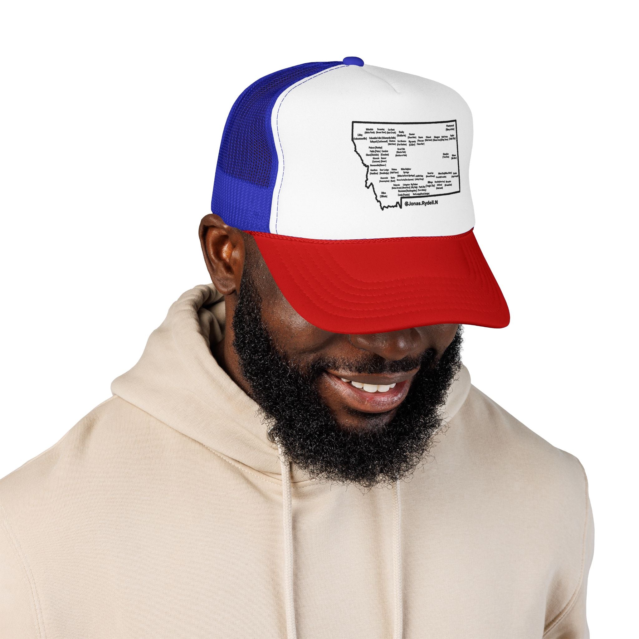 Montana Map Trucker Hat — Vintage Road Map Design
