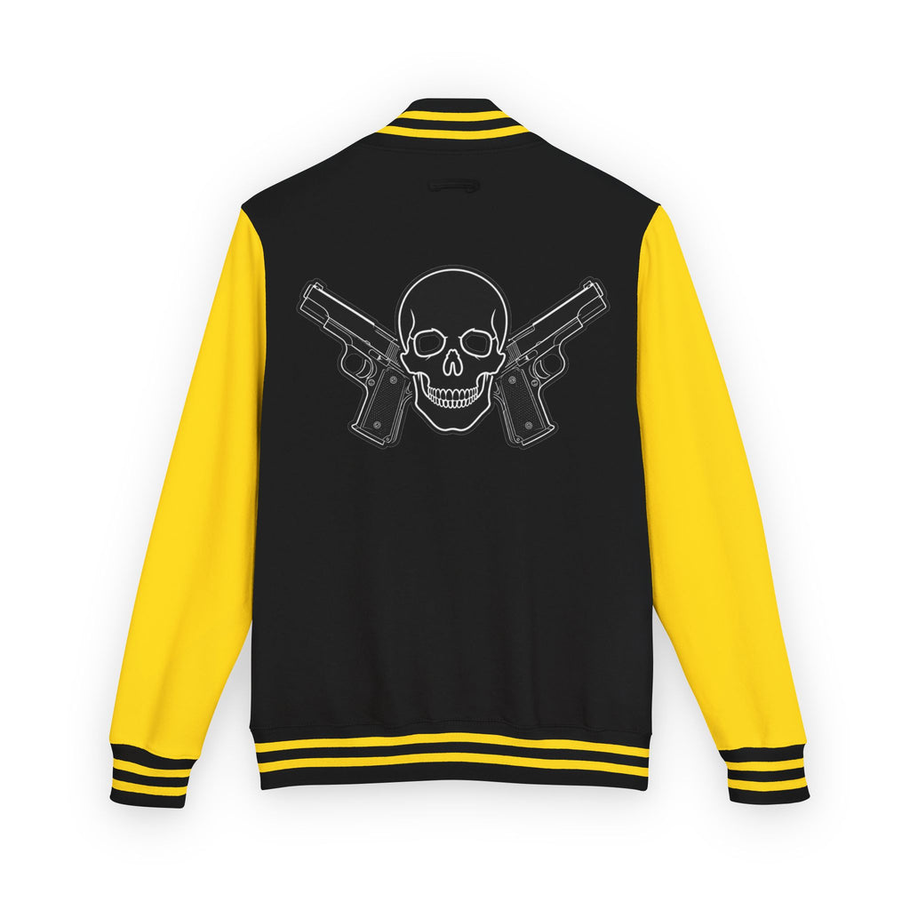 Alwayz packin front/ Alwayz Packin Skull and guns back Unisex Heavyweight Letterman Jacket