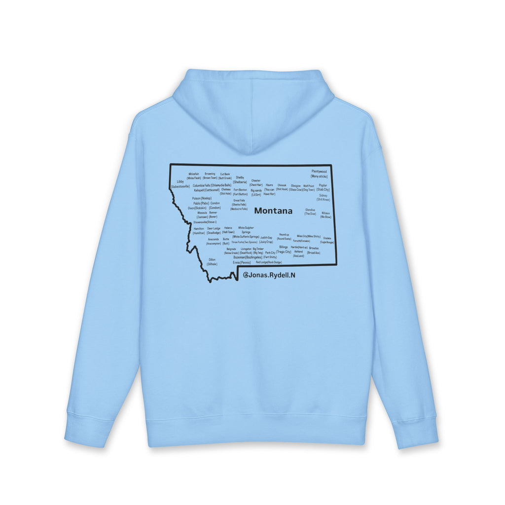 Montana (Not a Touron) Front/ Map with Towns and Nicknames back