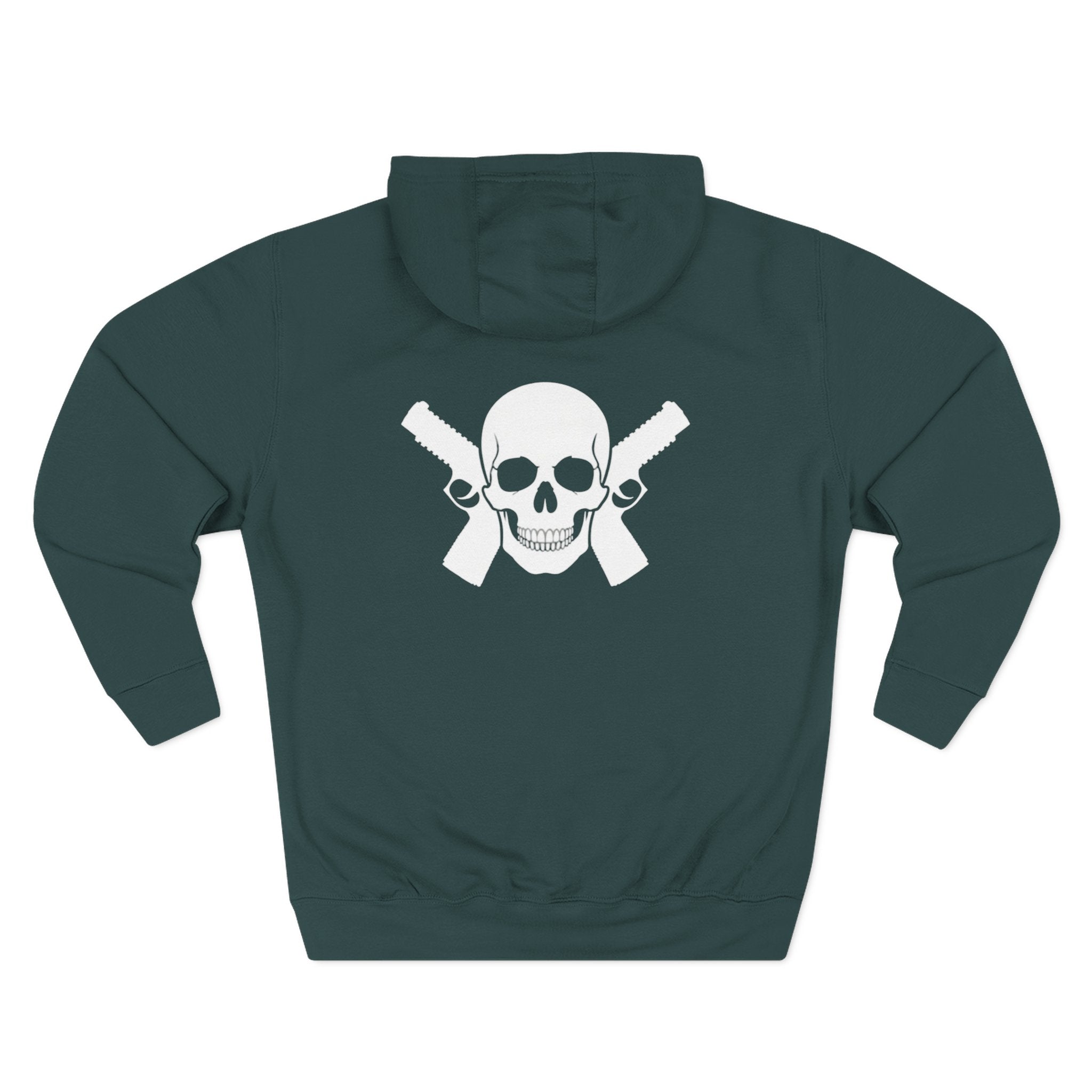 Always Packin Heavy Metal Print with Skull and Cross Guns on back