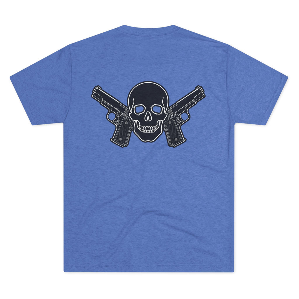 Tri- Blend Always Packin front Skull and Cross Bones back