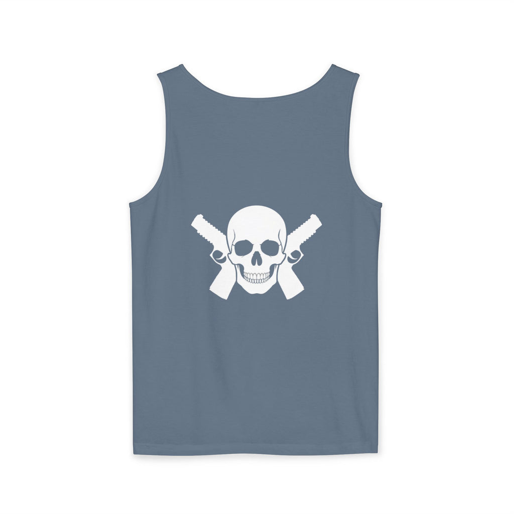Alwayz Packin Heavy Metal Front Skull Guns back Tank