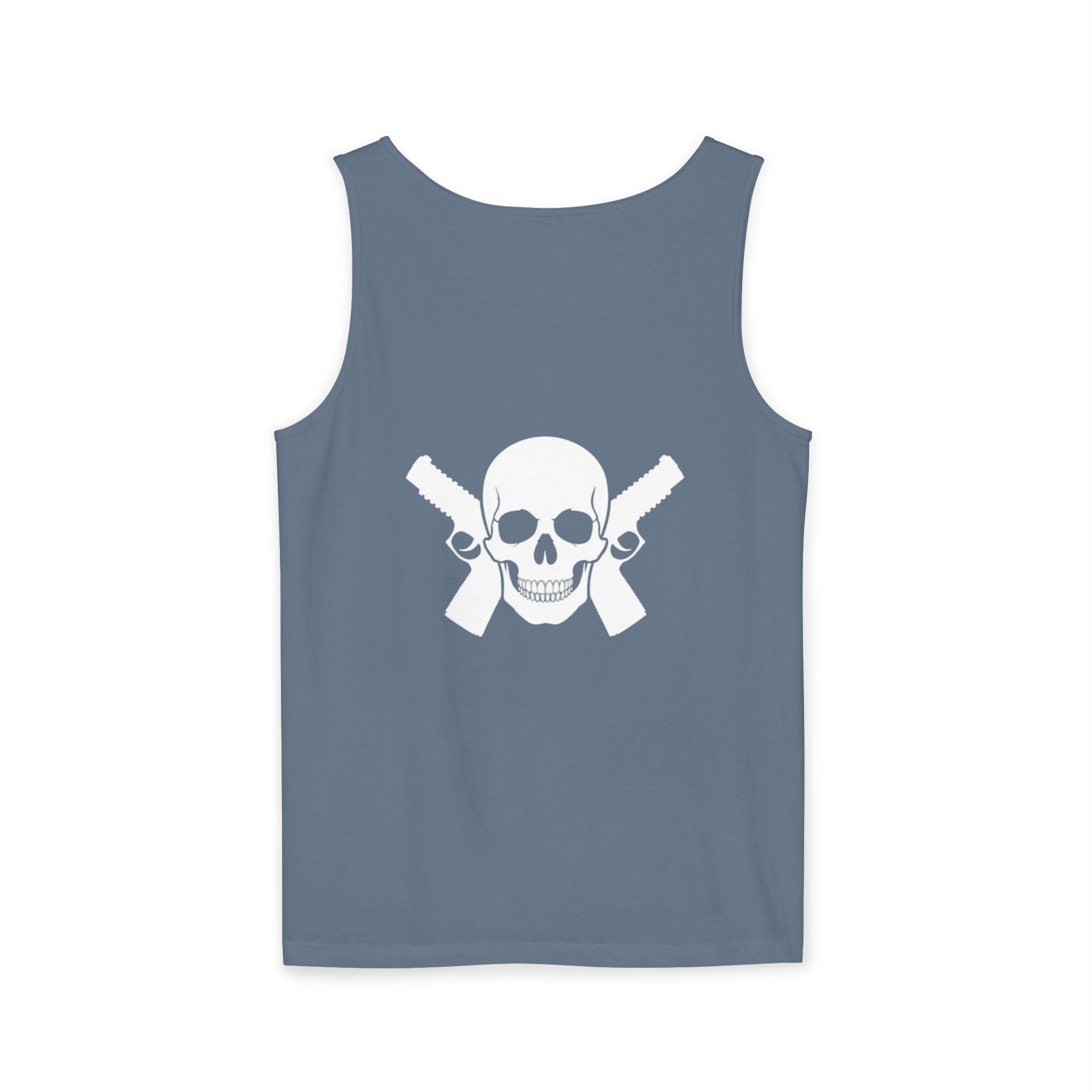 Alwayz Packin Heavy Metal Front Skull Guns back Tank