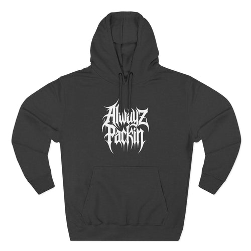 Always Packin Heavy Metal Print with Skull and Cross Guns on back