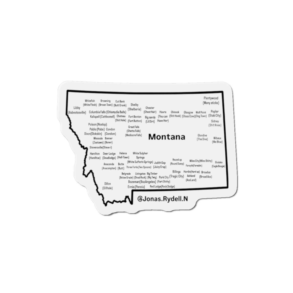 Montana nickname magnets various sizes