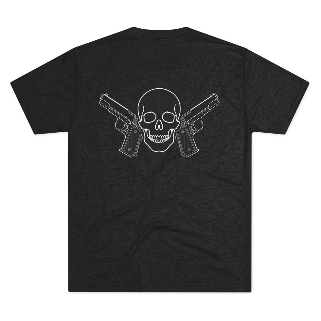 Tri- Blend Always Packin front Skull and Cross Bones back