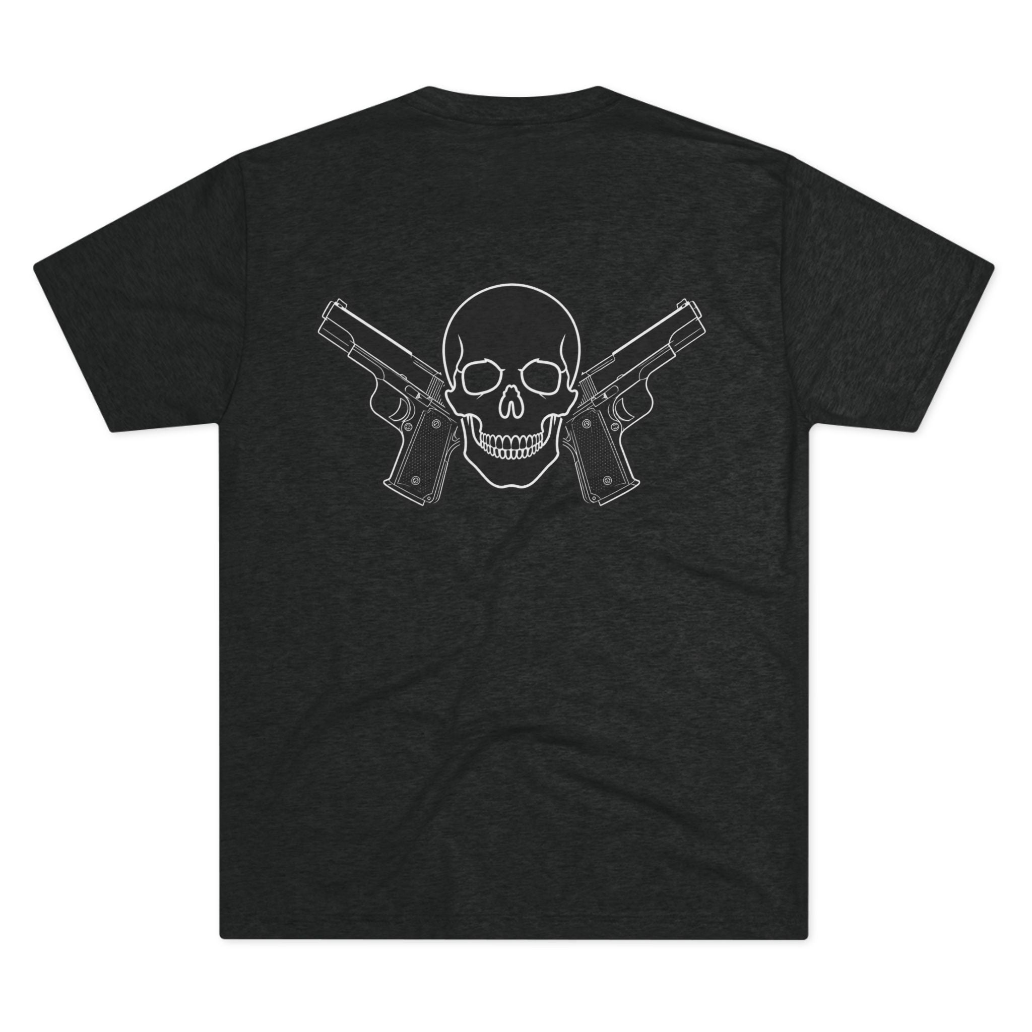Tri- Blend Always Packin front Skull and Cross Bones back