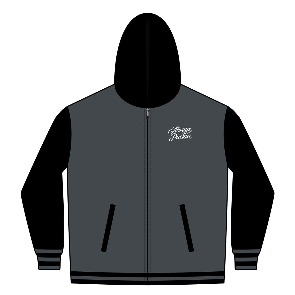 Alwayz Packin Heavyweight Varsity Full-Zip Hooded Sweatshirt