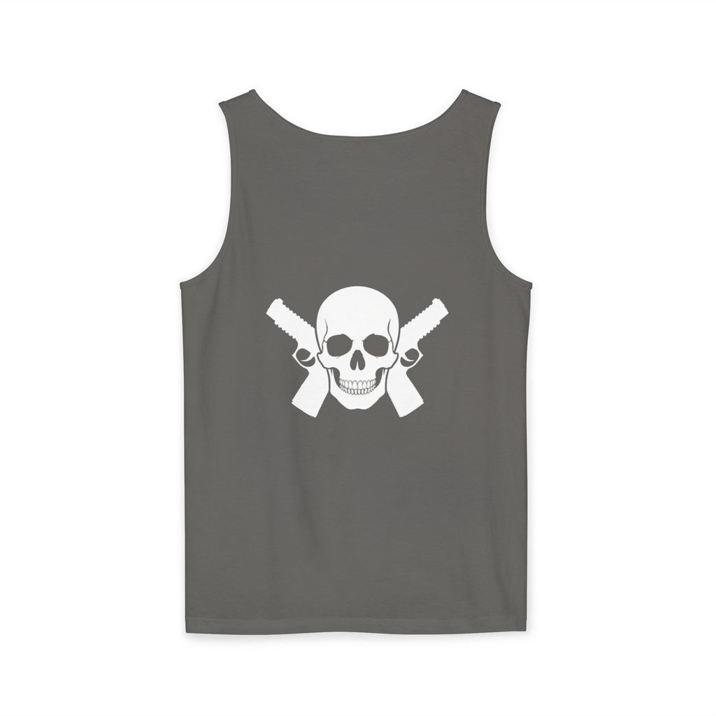 Alwayz Packin Heavy Metal Front Skull Guns back Tank