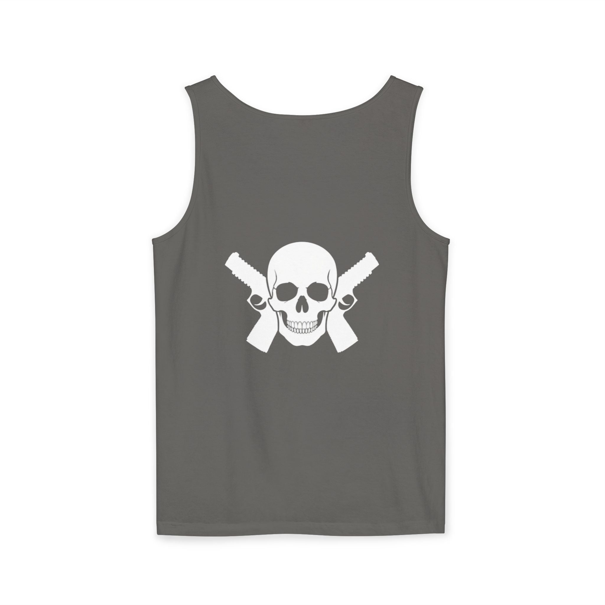 Alwayz Packin Heavy Metal Front Skull Guns back Tank