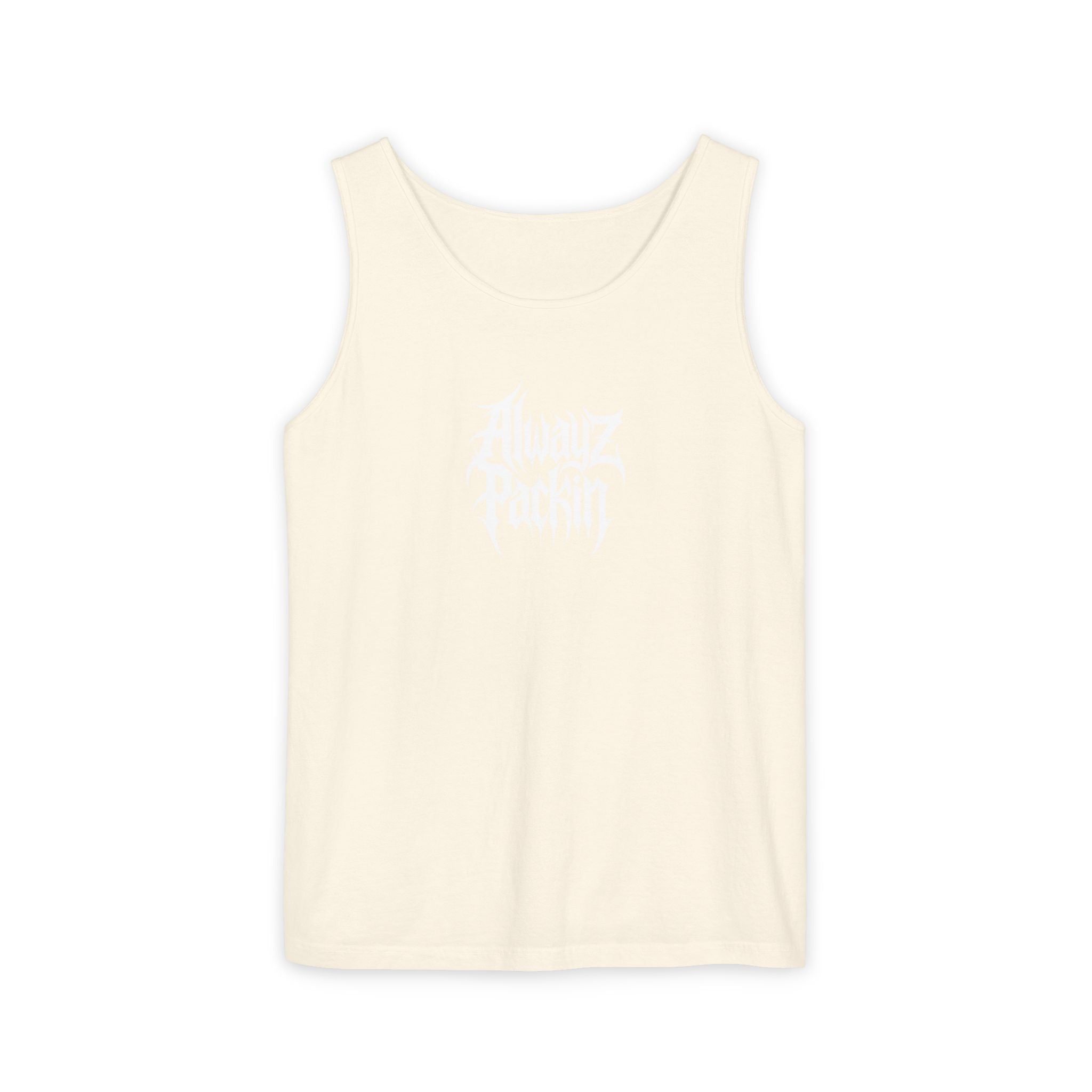 Alwayz Packin Heavy Metal Front Skull Guns back Tank