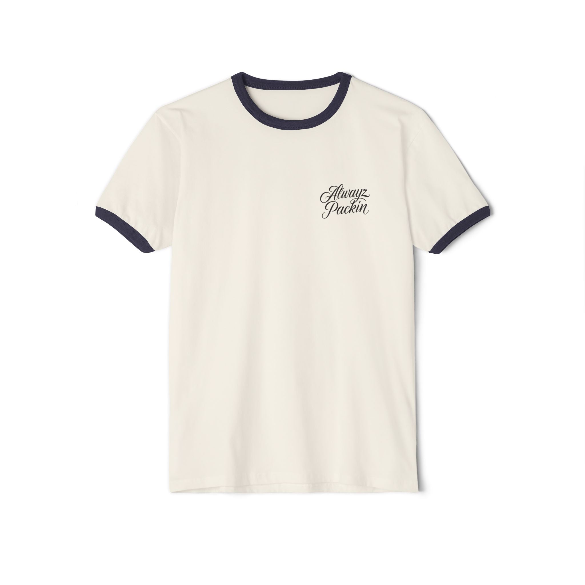 Alwayz Packin on Front Skull and Cross Bones on Back Retro Casual Tee