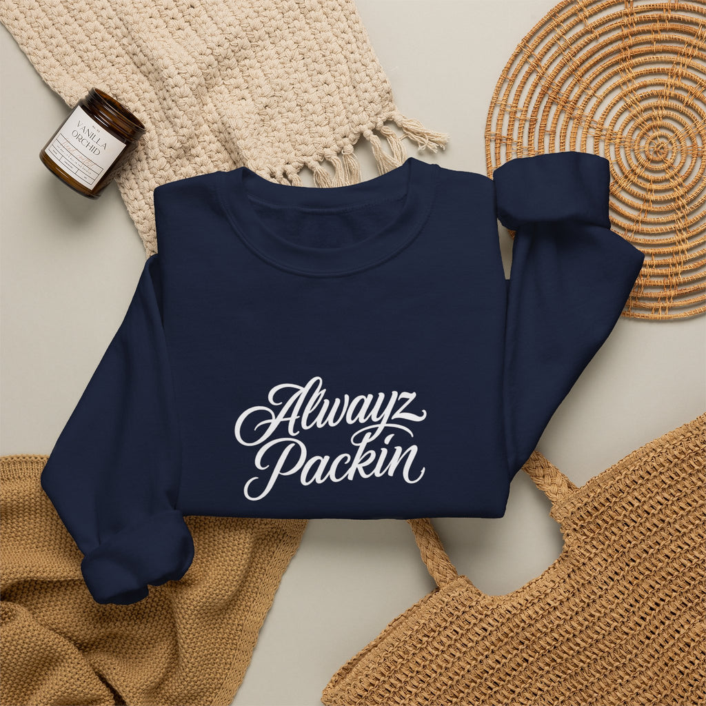 "Alwayz Packin" Front with Skull & Crossed Pistols Back