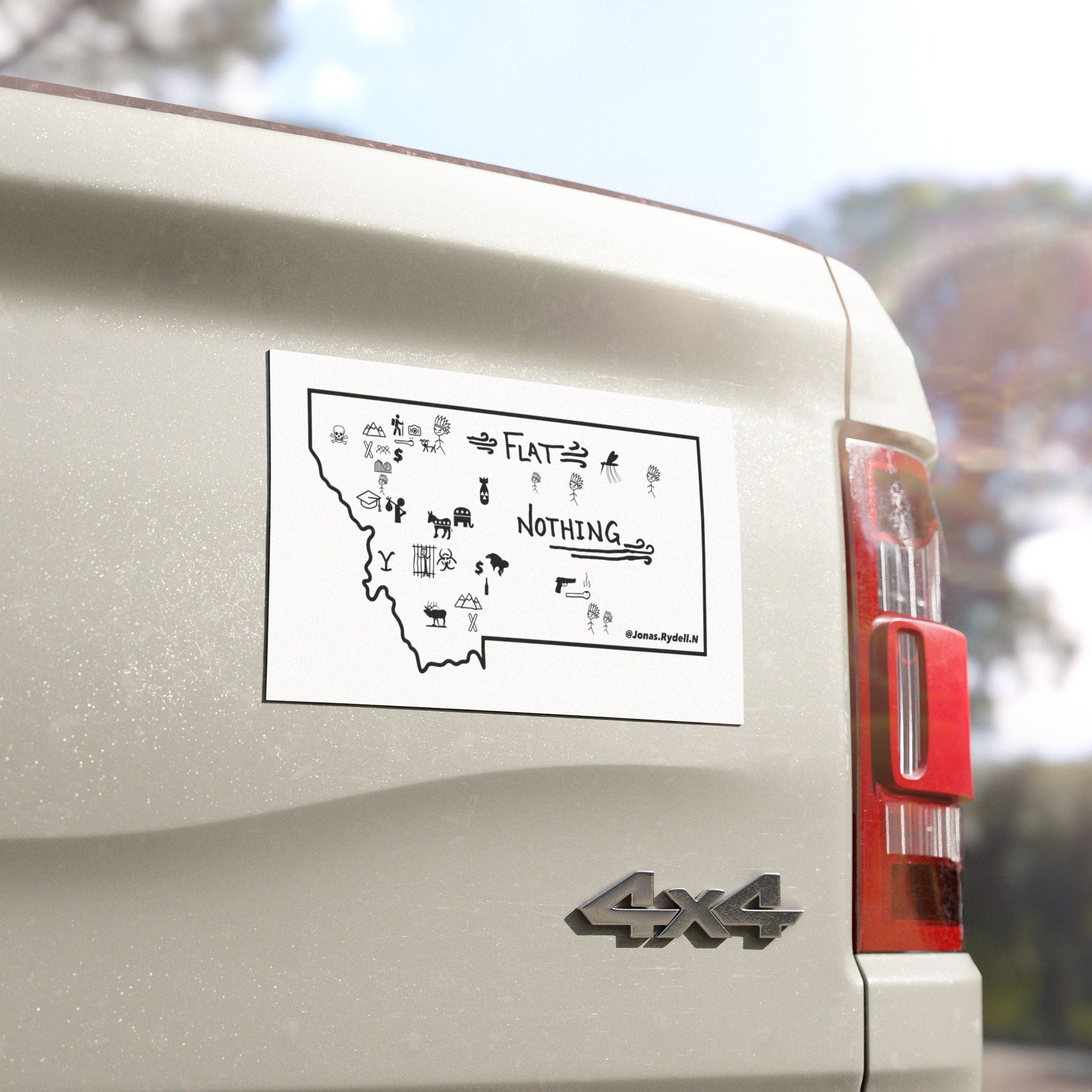 The Real Montana Map Car Magnet