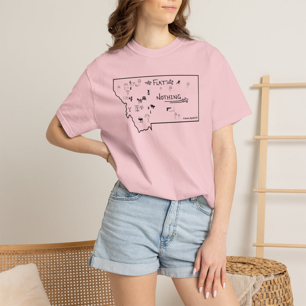 Flat Nothing Montana map T-shirt | state outline sketch