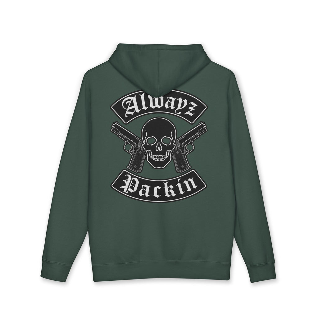 Alwayz Packin Front/ Skull and Guns Back with Rocker