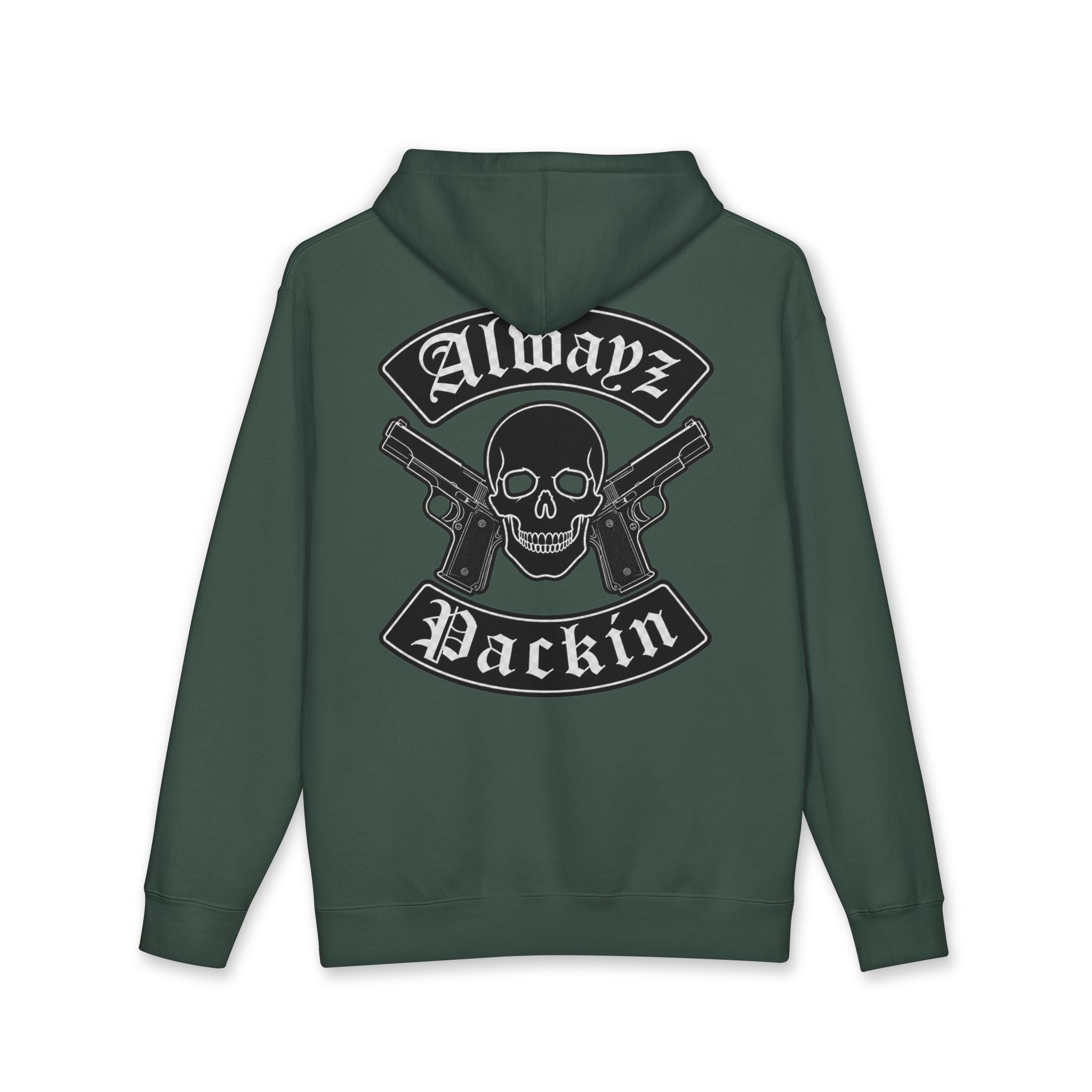 Alwayz Packin Front/ Skull and Guns Back with Rocker