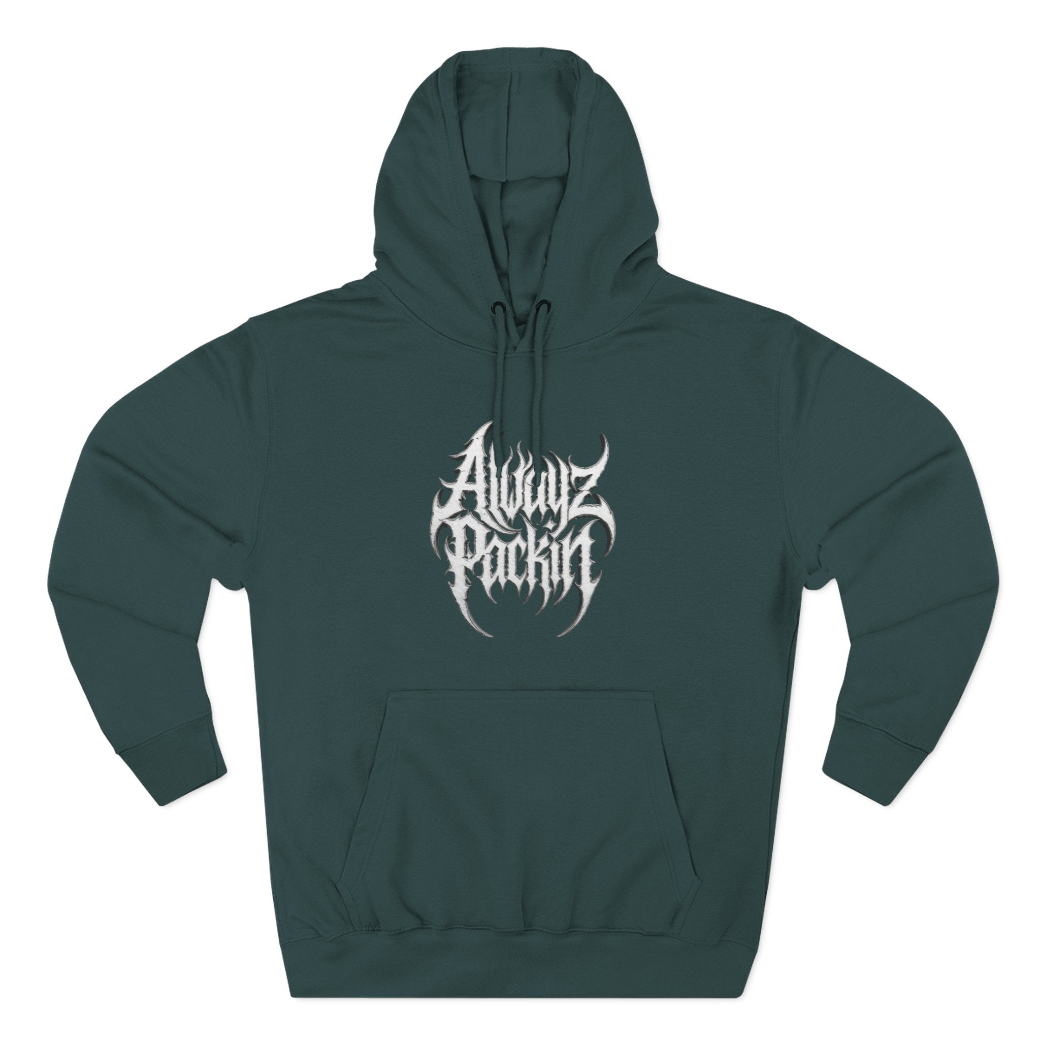 Abstract Tribal Logo hoodie | minimalist black emblem on white pullover