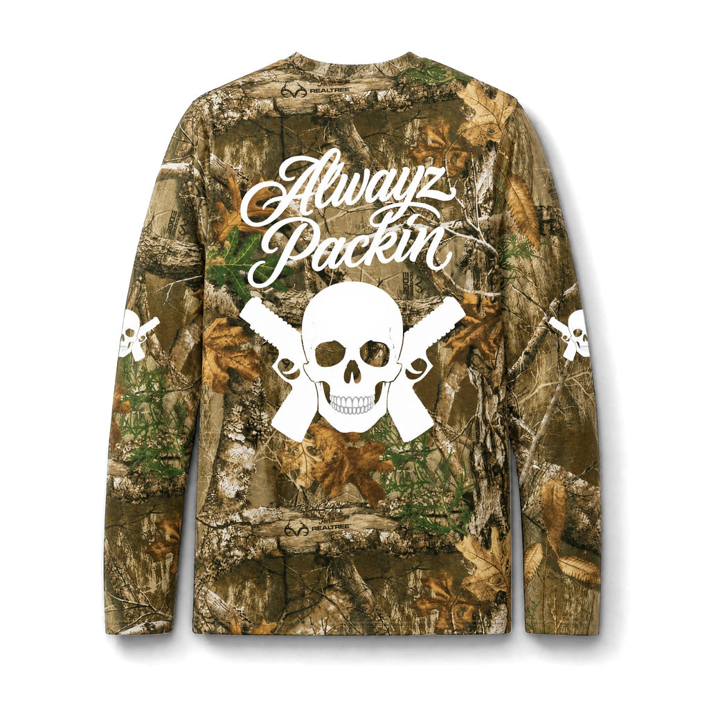 Alwayz Packin skull and guns back