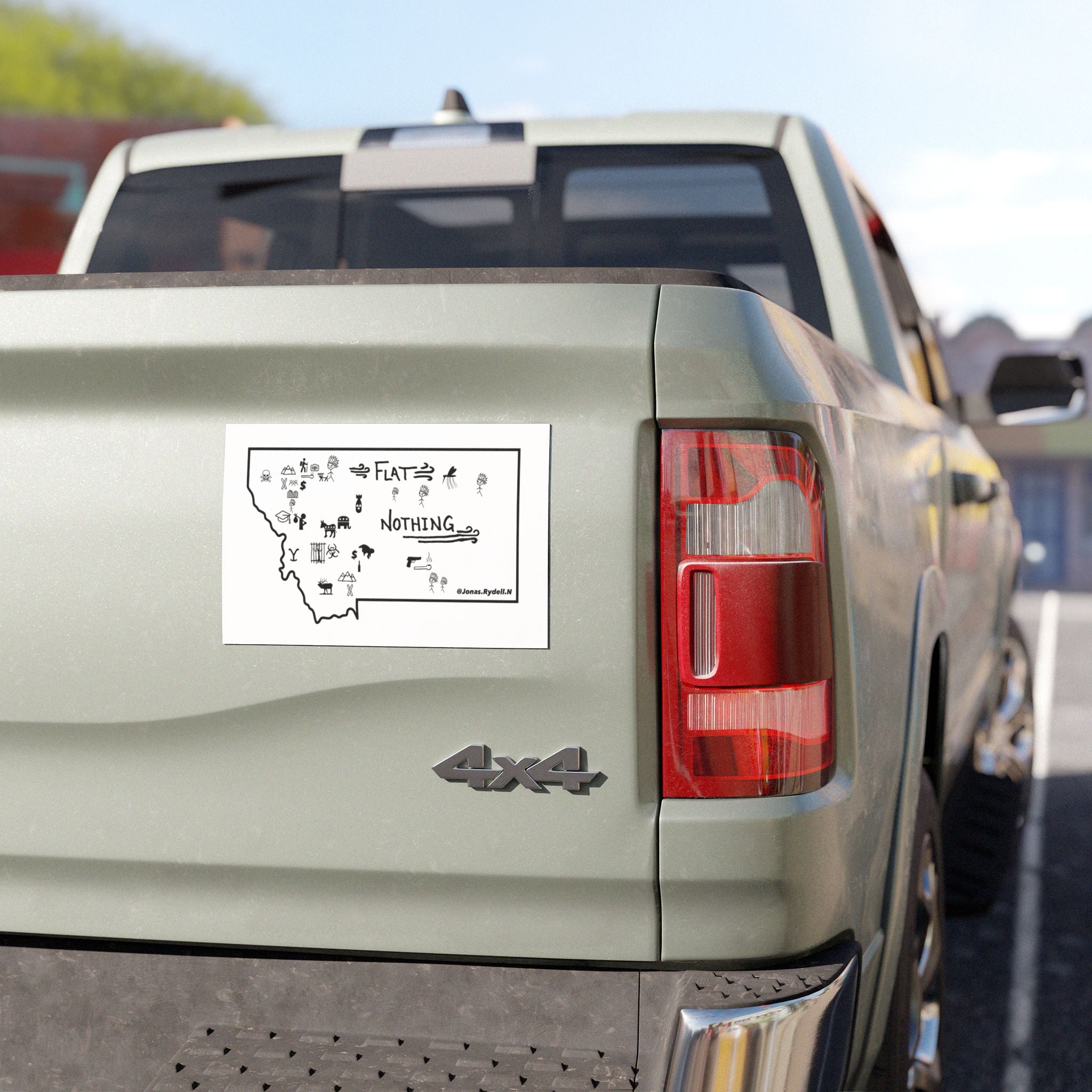 The Real Montana Map Car Magnet