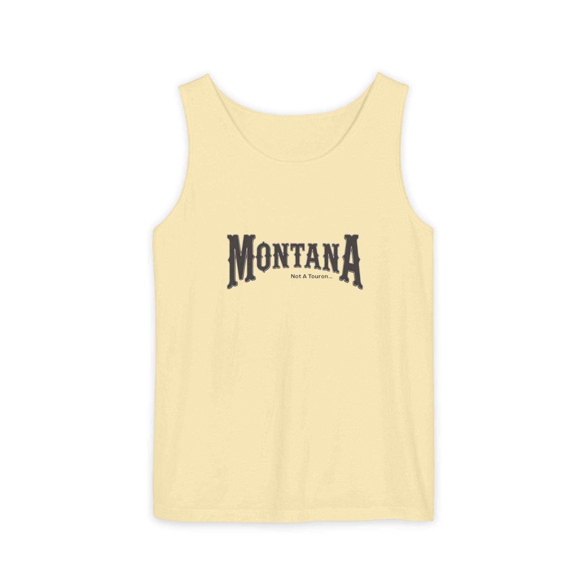 Montana (Not A Touron) Front/ Towns and Nicknames Map Back Tank Top